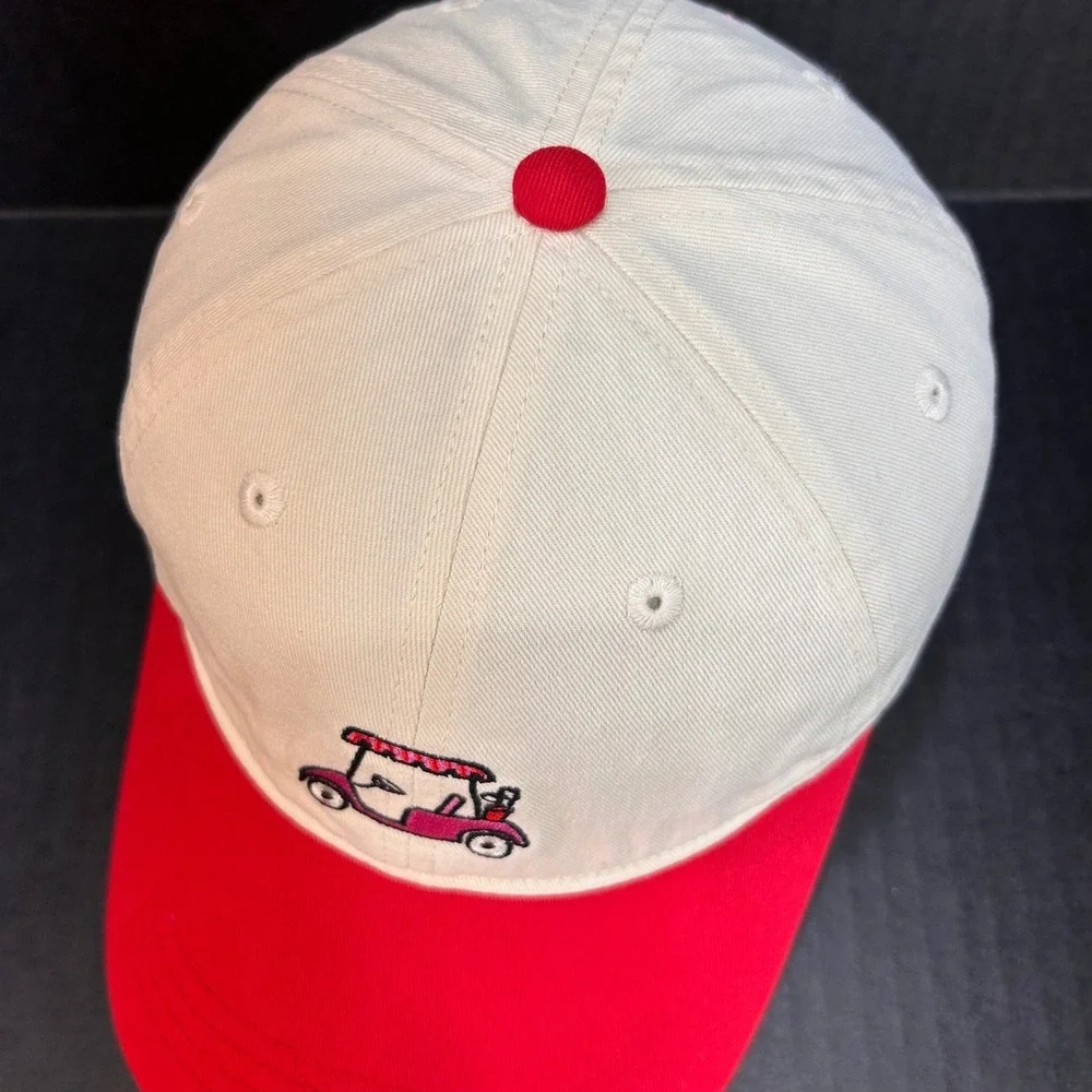 Pink Golf Cart Womens Cream Red Frasier Sterling Sport Baseball Cap OSFM